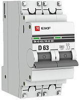 Выключатель автоматический EKF PROxima ВА47-63 2п 63А D 6кА картинка